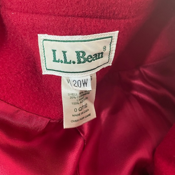 L.L. Bean Women's Plus Size 20W Wool Cashmere Blend Suit Blazer Jacket Red Lined - Picture 7 of 7